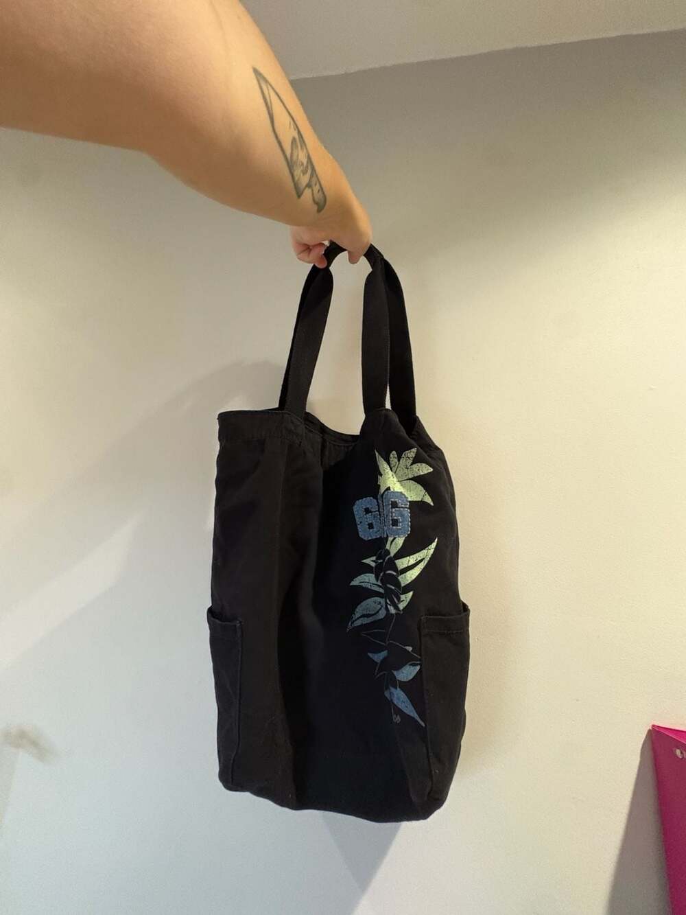 Y2k Garage "Dream Discover Experience" Black Canvas Tote Bag
